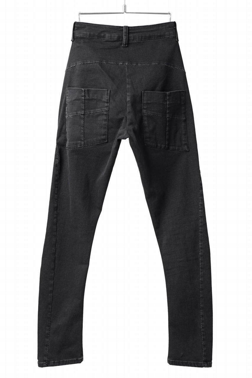 Load image into Gallery viewer, thomkrom SKINNY TROUSERS with SCAR STITCH / STRETCH DENIM (DARK GREY)