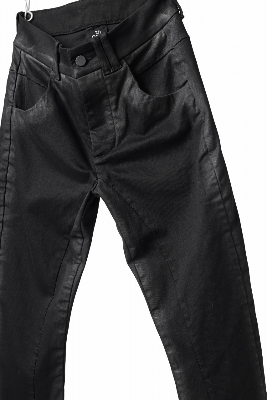 Load image into Gallery viewer, thomkrom SKINNY TROUSERS with CONTRAST SCAR STITCH / STRETCH DENIM (BLACK COATED)