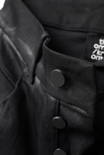 Load image into Gallery viewer, thomkrom SKINNY TROUSERS with CONTRAST SCAR STITCH / STRETCH DENIM (BLACK COATED)