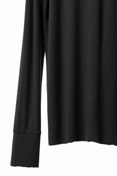 画像をギャラリービューアに読み込む, thomkrom ROUND NECK TOPS / STRETCH MIXED-UP RIB (BLACK)