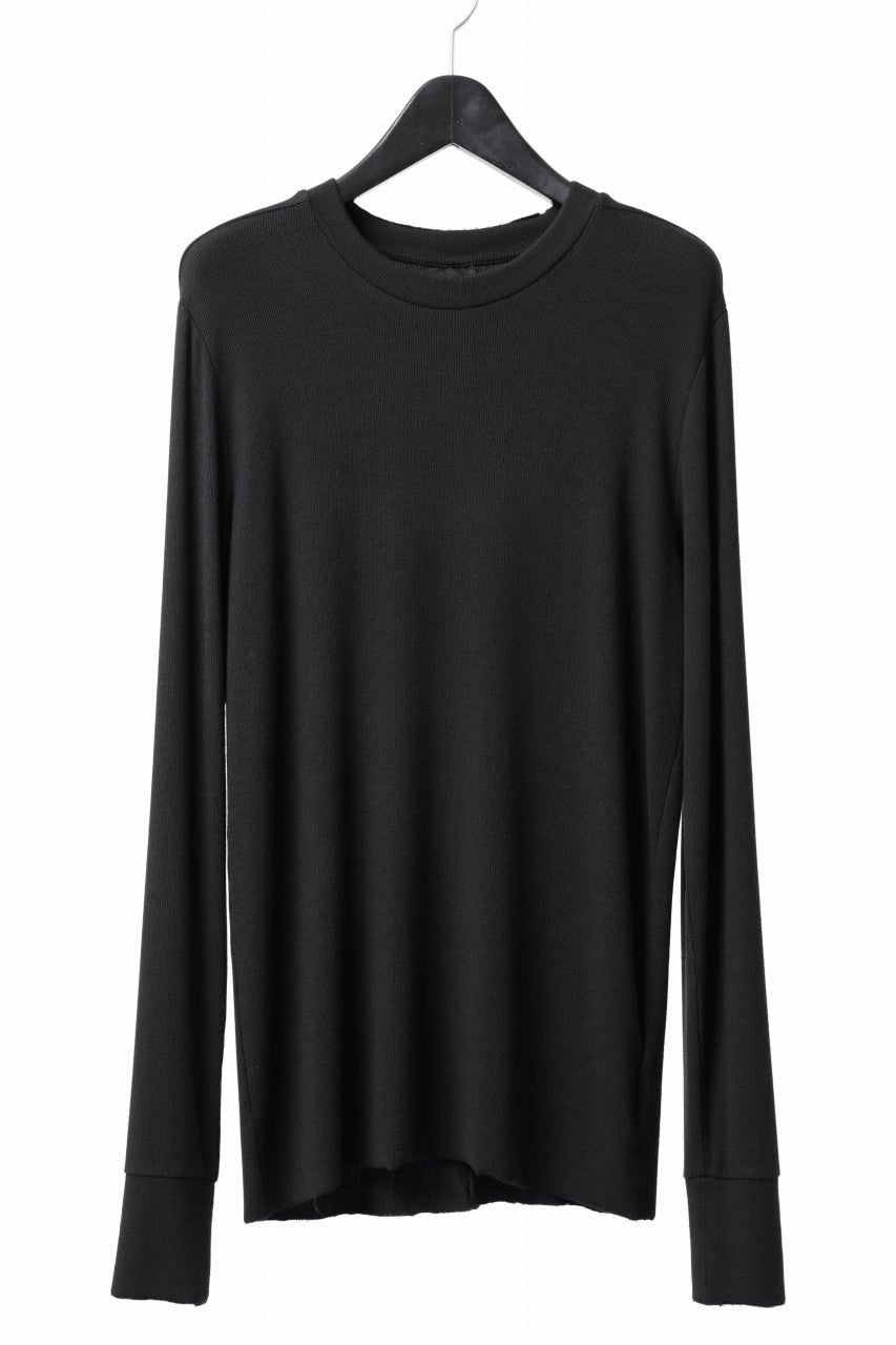 画像をギャラリービューアに読み込む, thomkrom ROUND NECK TOPS / STRETCH MIXED-UP RIB (BLACK)