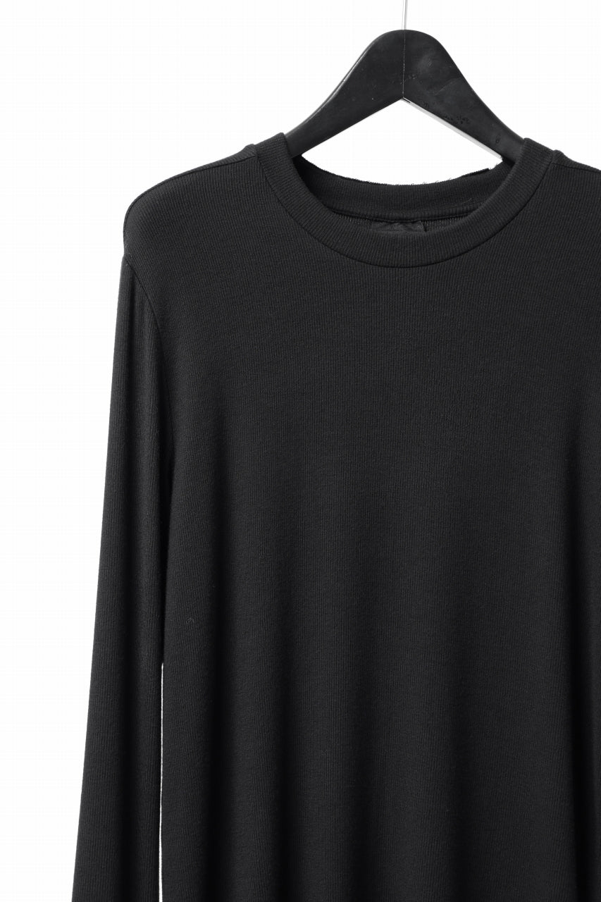 画像をギャラリービューアに読み込む, thomkrom ROUND NECK TOPS / STRETCH MIXED-UP RIB (BLACK)