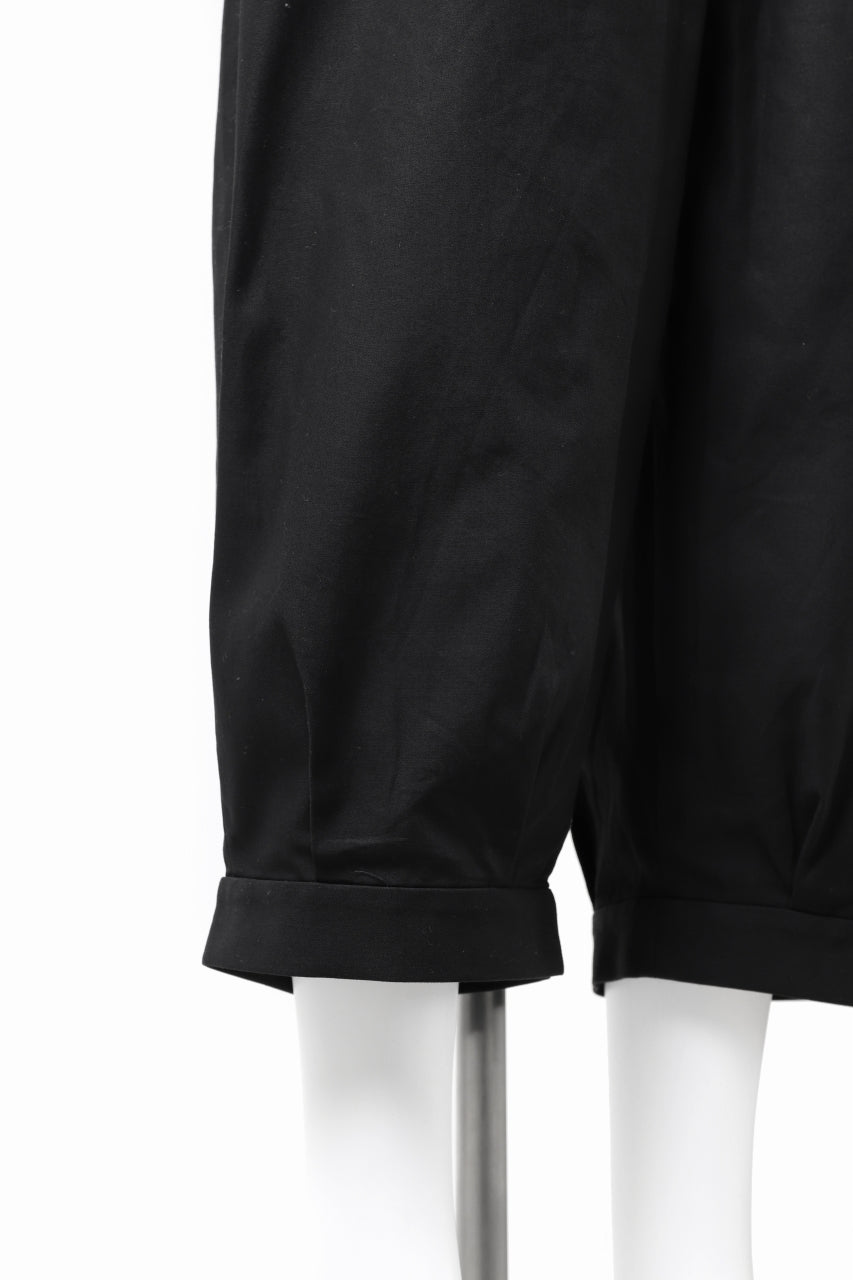 画像をギャラリービューアに読み込む, KLASICA GOSSE 2 TUCKED TROUSERS / DRY BACK TWILL (BLACK)