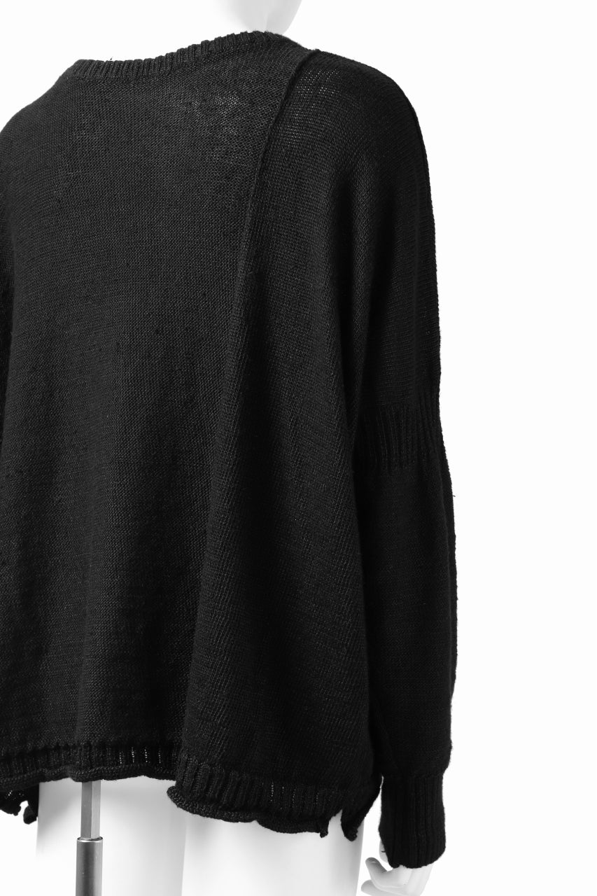 画像をギャラリービューアに読み込む, KLASICA PYKE LOOSE KNIT PULLOVER / LINEN ROVING 5G (BLACK)