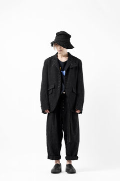 画像をギャラリービューアに読み込む, KLASICA SABRON CONSTRUCTED TROUSERS / LIGHT WEIGHT BLUR STRIPES (INK BLACK)