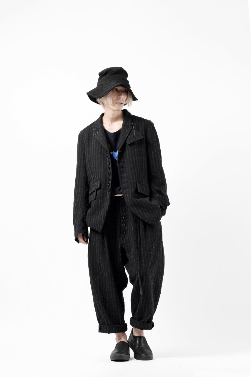 画像をギャラリービューアに読み込む, KLASICA SABRON CONSTRUCTED TROUSERS / LIGHT WEIGHT BLUR STRIPES (INK BLACK)