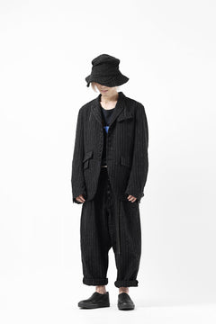 画像をギャラリービューアに読み込む, KLASICA SABRON CONSTRUCTED TROUSERS / LIGHT WEIGHT BLUR STRIPES (INK BLACK)