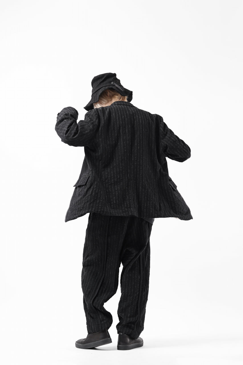 画像をギャラリービューアに読み込む, KLASICA SABRON CONSTRUCTED TROUSERS / LIGHT WEIGHT BLUR STRIPES (INK BLACK)