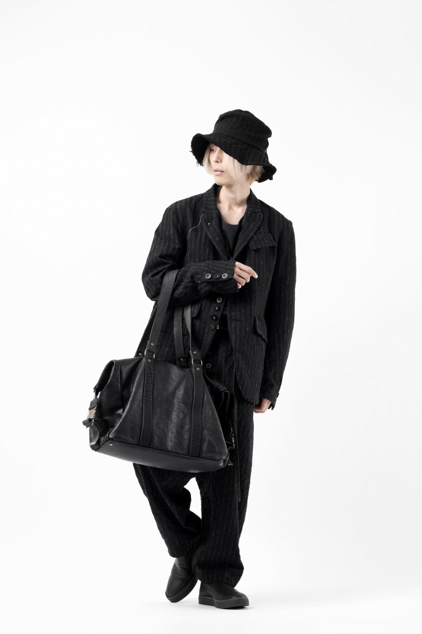 画像をギャラリービューアに読み込む, KLASICA SABRON CONSTRUCTED TROUSERS / LIGHT WEIGHT BLUR STRIPES (INK BLACK)
