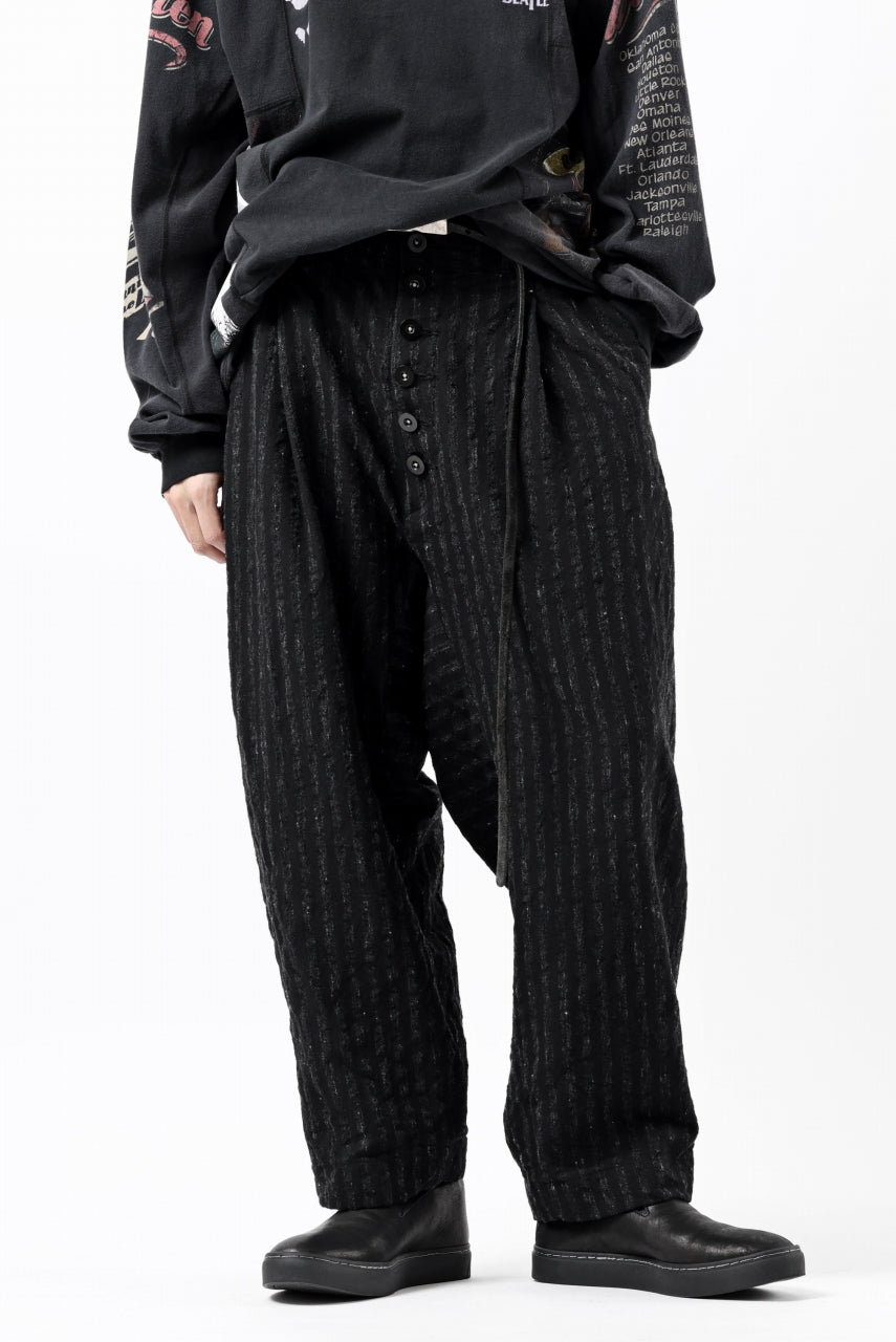 画像をギャラリービューアに読み込む, KLASICA SABRON CONSTRUCTED TROUSERS / LIGHT WEIGHT BLUR STRIPES (INK BLACK)