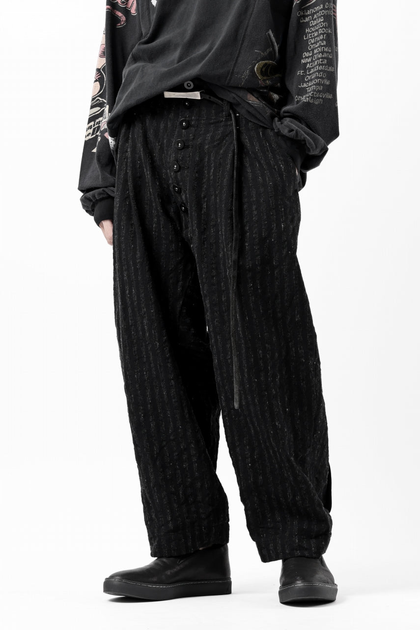 画像をギャラリービューアに読み込む, KLASICA SABRON CONSTRUCTED TROUSERS / LIGHT WEIGHT BLUR STRIPES (INK BLACK)