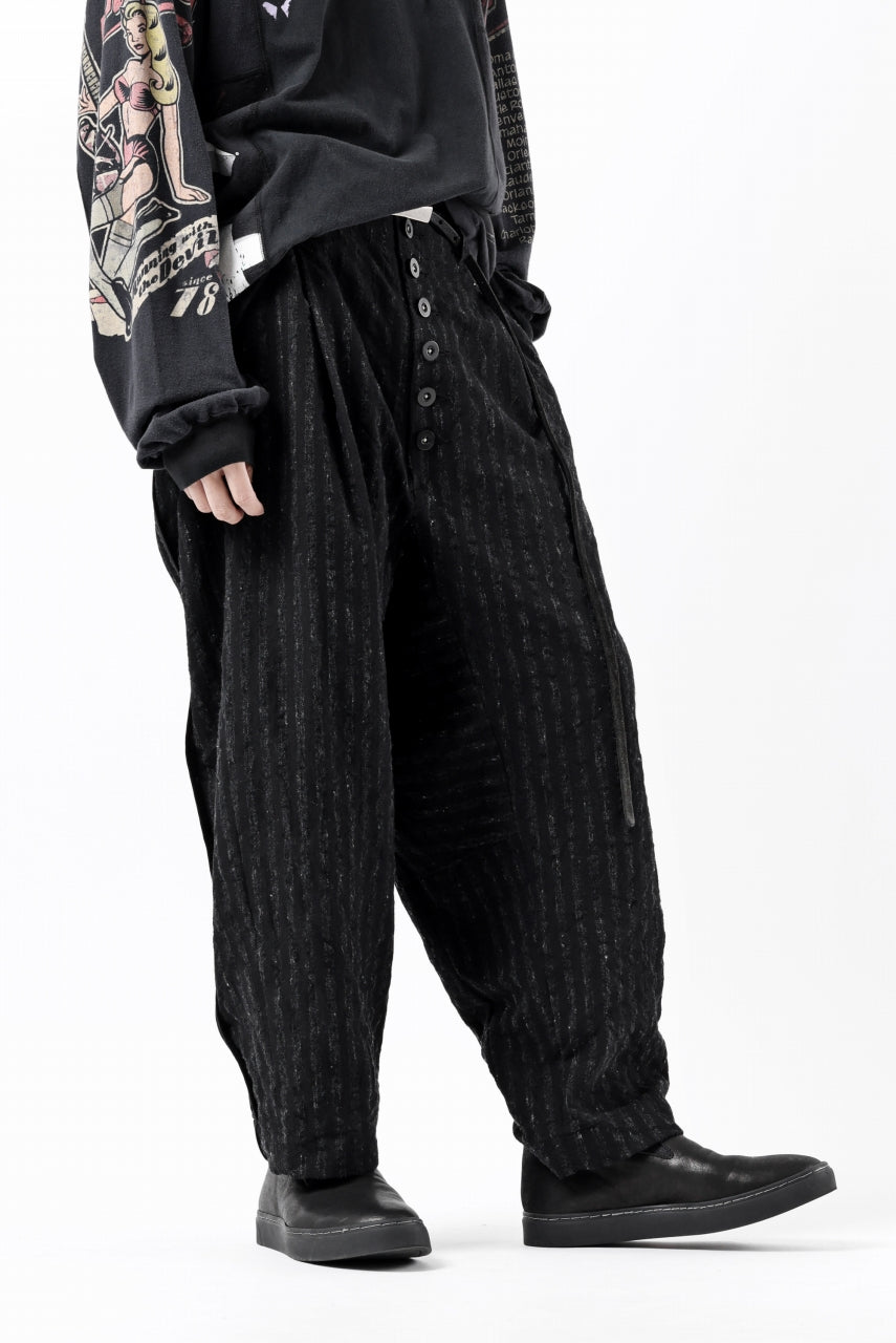 画像をギャラリービューアに読み込む, KLASICA SABRON CONSTRUCTED TROUSERS / LIGHT WEIGHT BLUR STRIPES (INK BLACK)