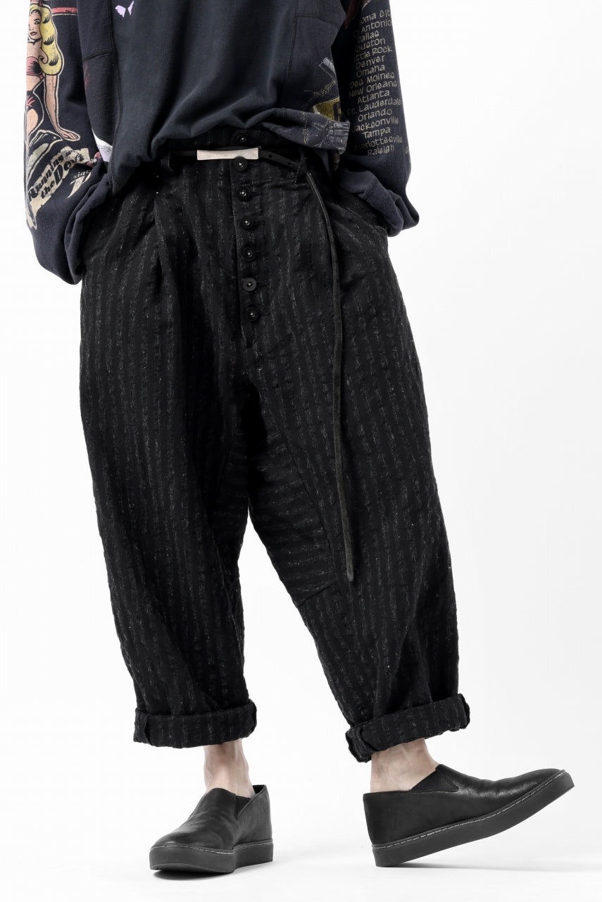 画像をギャラリービューアに読み込む, KLASICA SABRON CONSTRUCTED TROUSERS / LIGHT WEIGHT BLUR STRIPES (INK BLACK)
