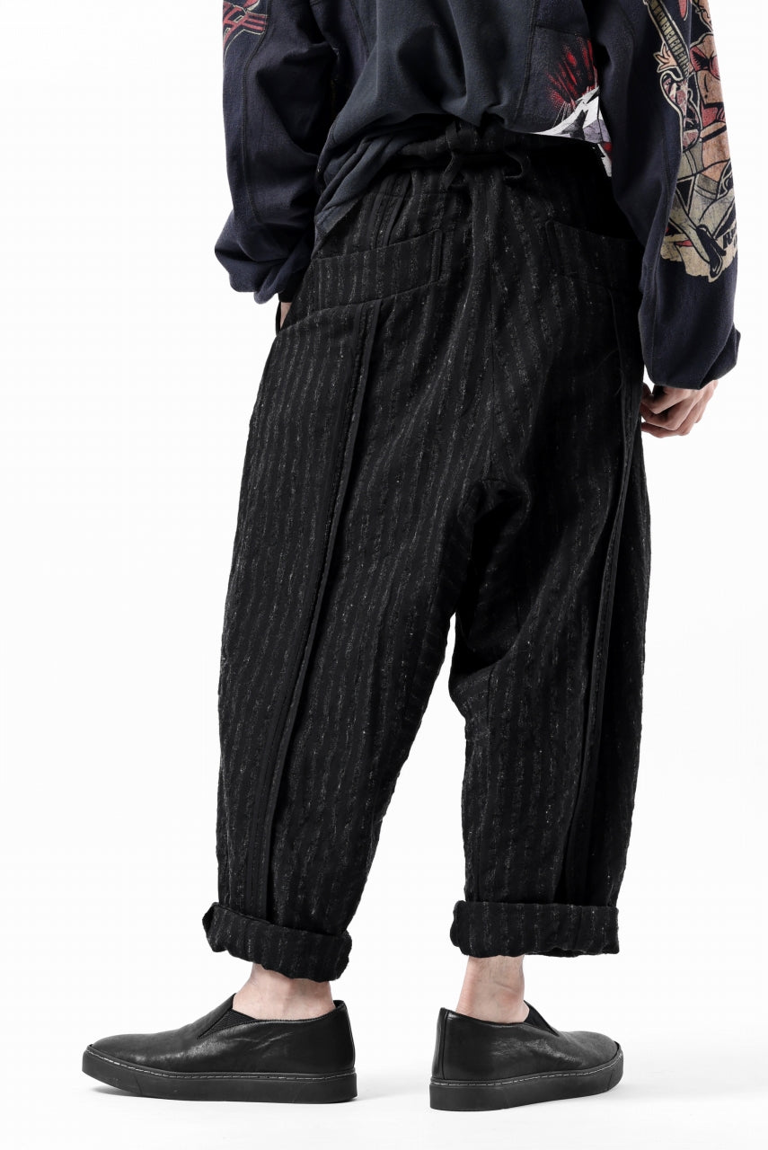 画像をギャラリービューアに読み込む, KLASICA SABRON CONSTRUCTED TROUSERS / LIGHT WEIGHT BLUR STRIPES (INK BLACK)