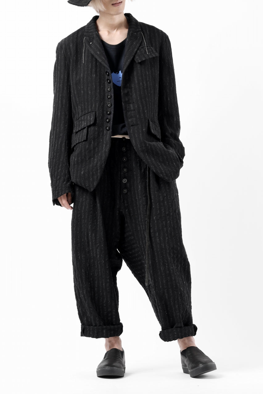 画像をギャラリービューアに読み込む, KLASICA SABRON CONSTRUCTED TROUSERS / LIGHT WEIGHT BLUR STRIPES (INK BLACK)