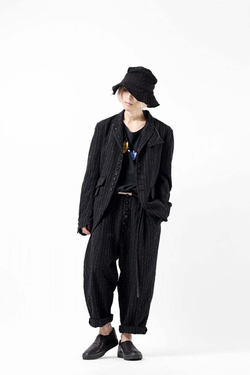 画像をギャラリービューアに読み込む, KLASICA SABRON CONSTRUCTED TROUSERS / LIGHT WEIGHT BLUR STRIPES (INK BLACK)
