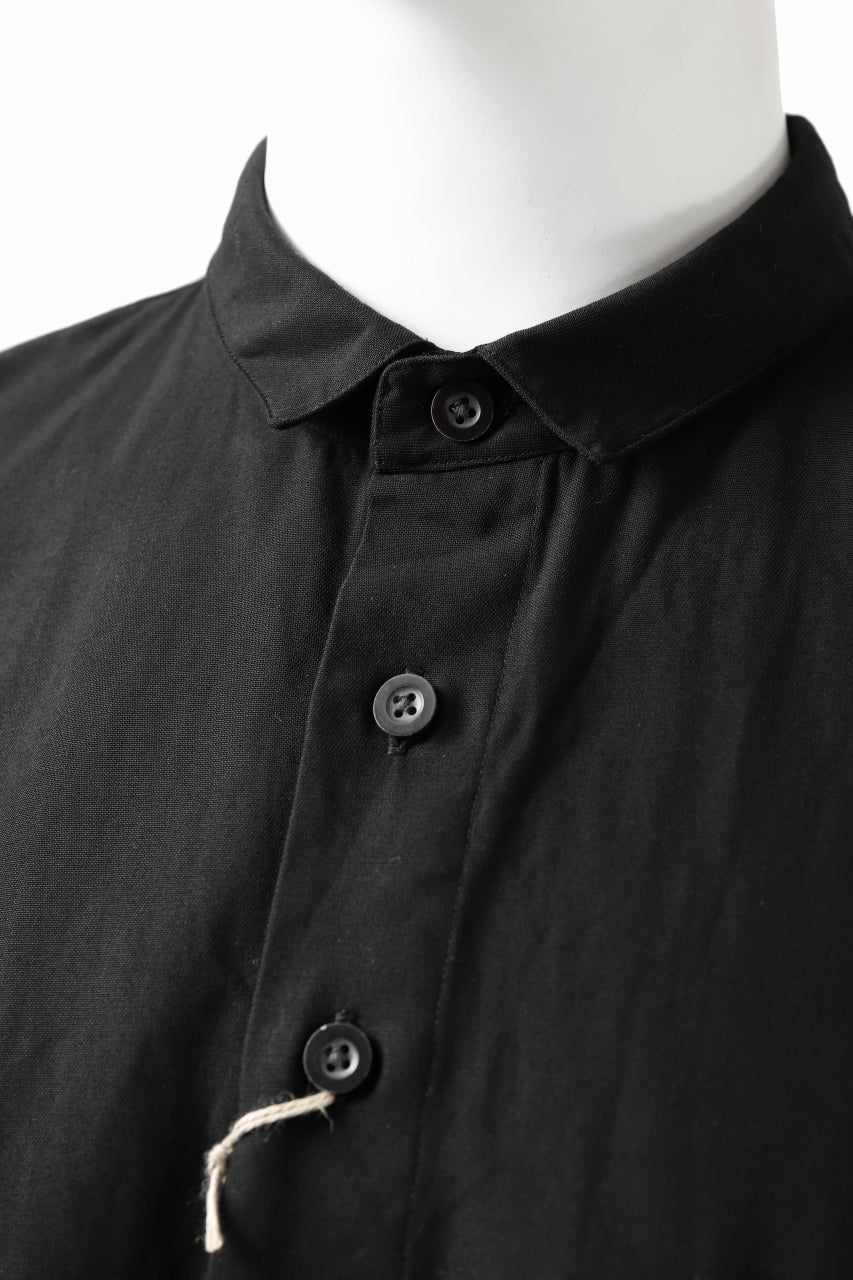 画像をギャラリービューアに読み込む, KLASICA SH-040 OVERSIZED SHORT PULLOVER SHIRT / DRY BACK TWILL (BLACK)