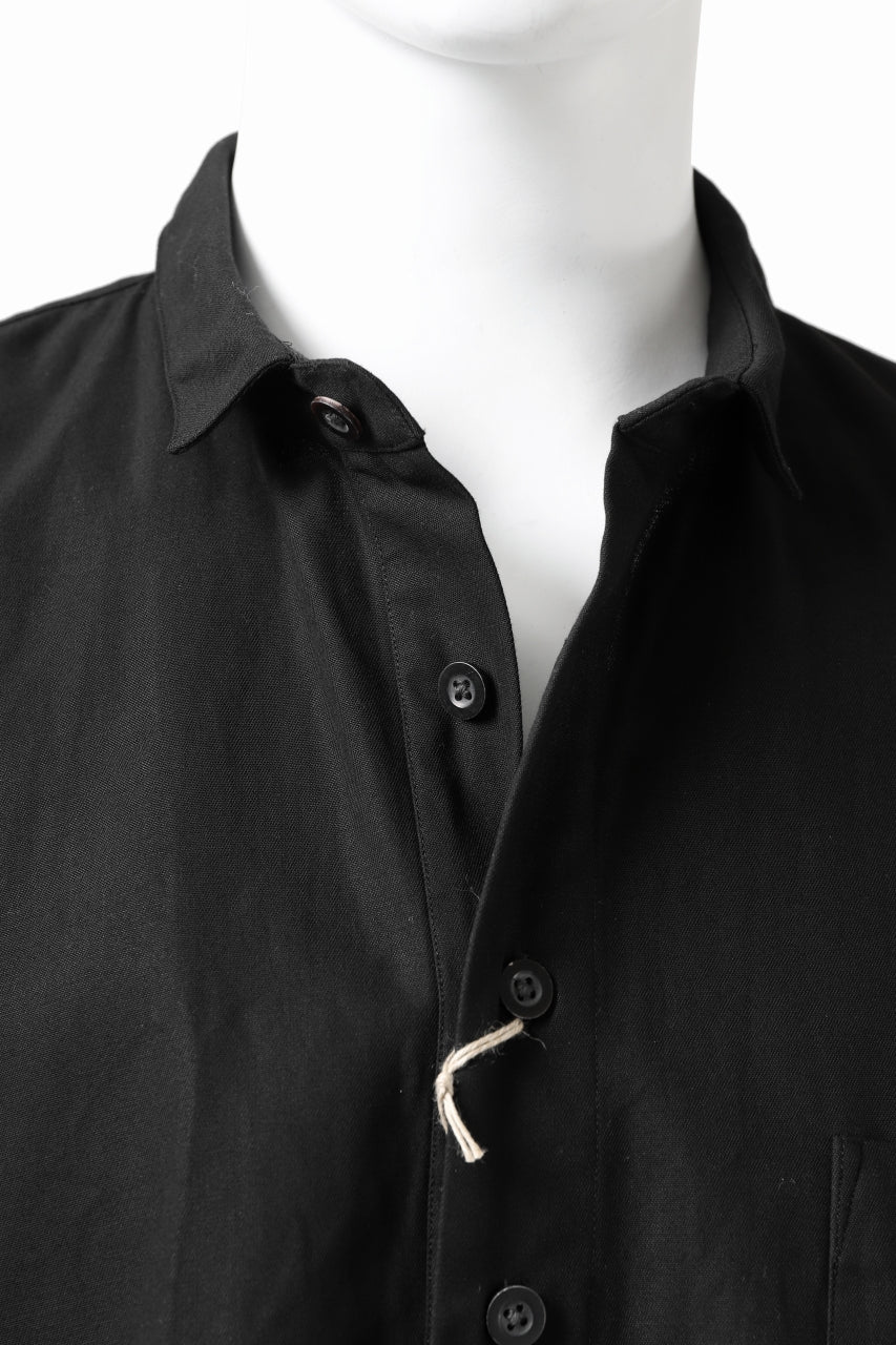 画像をギャラリービューアに読み込む, KLASICA SH-040 OVERSIZED SHORT PULLOVER SHIRT / DRY BACK TWILL (BLACK)