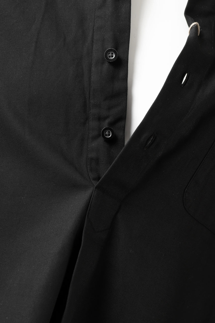 画像をギャラリービューアに読み込む, KLASICA SH-040 OVERSIZED SHORT PULLOVER SHIRT / DRY BACK TWILL (BLACK)