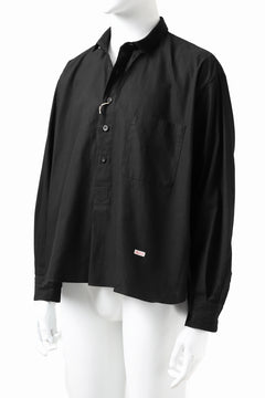 画像をギャラリービューアに読み込む, KLASICA SH-040 OVERSIZED SHORT PULLOVER SHIRT / DRY BACK TWILL (BLACK)