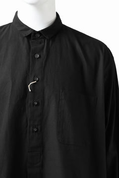 画像をギャラリービューアに読み込む, KLASICA SH-040 OVERSIZED SHORT PULLOVER SHIRT / DRY BACK TWILL (BLACK)