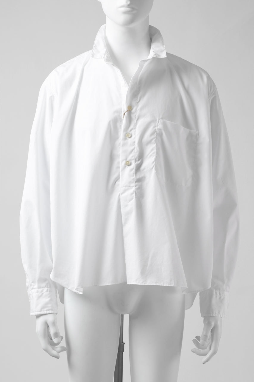 画像をギャラリービューアに読み込む, KLASICA SH-040 OVERSIZED SHORT PULLOVER SHIRT / THOMAS MASON'S 120/2 POPLIN (WHITE)