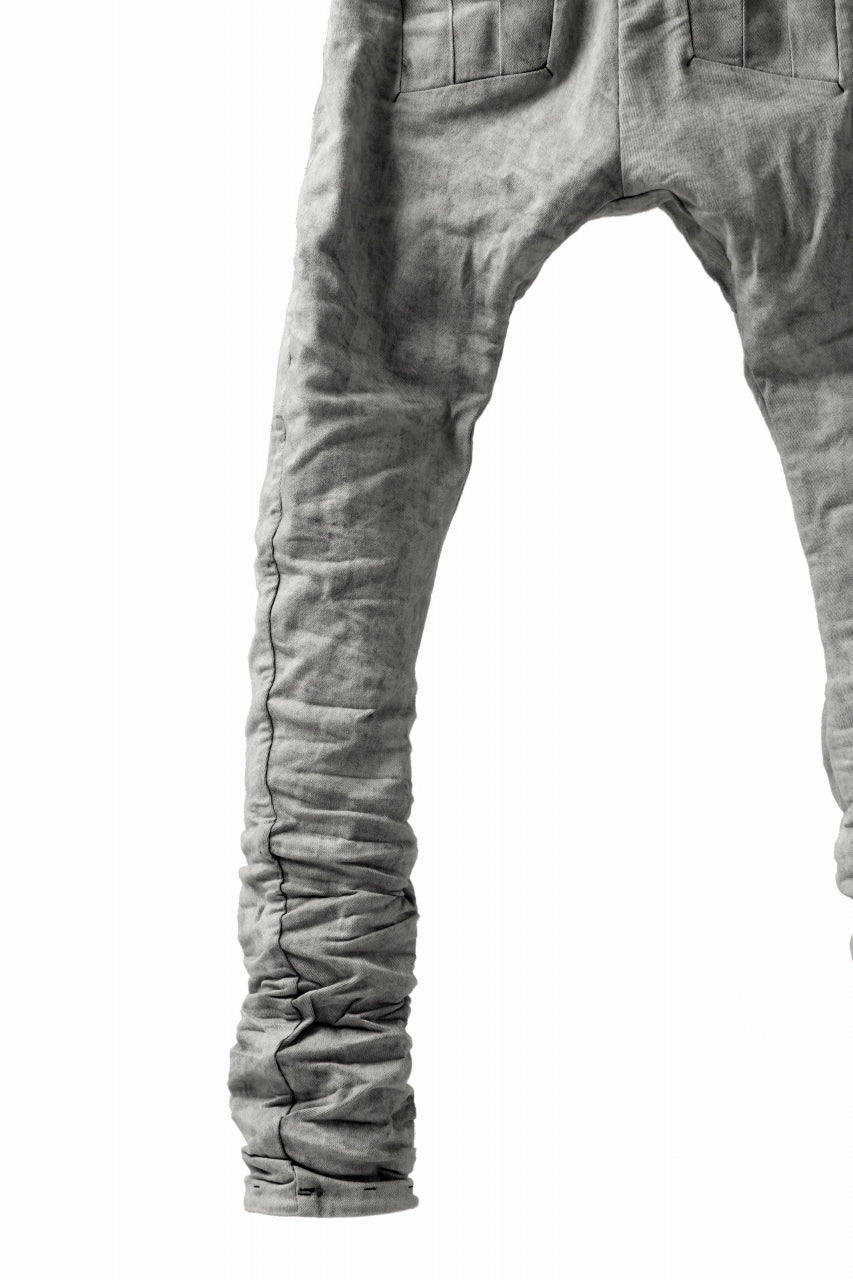 画像をギャラリービューアに読み込む, BORIS BIDJAN SABERI TIGHT FIT PANTS / ACID DYED & BODY MOLDED "P13.TF-F1603K" (PUNK GREY)