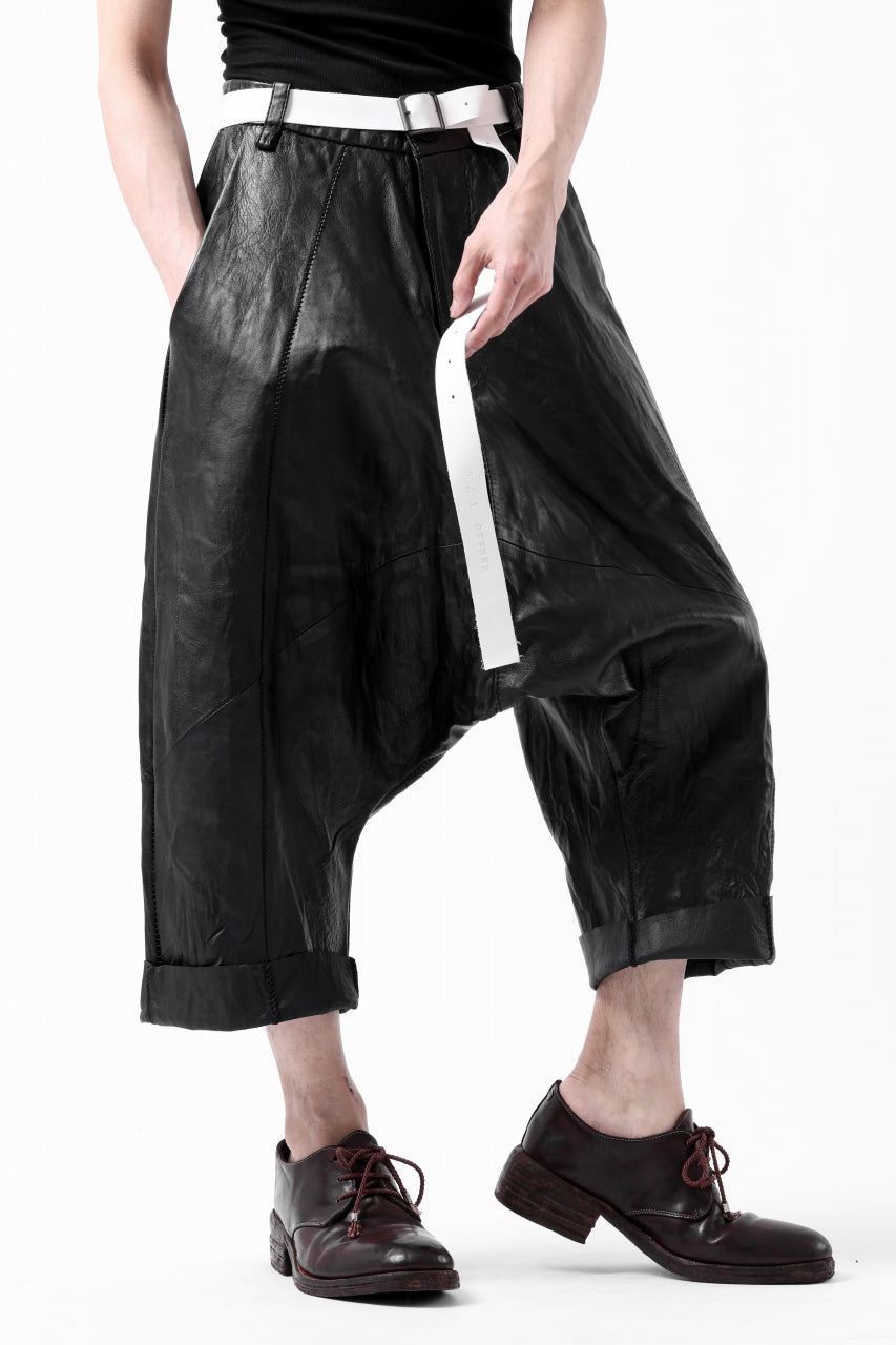 画像をギャラリービューアに読み込む, PAL OFFNER HANG LOOSE TROUSERS / LAMB LEATHER (BLACK)