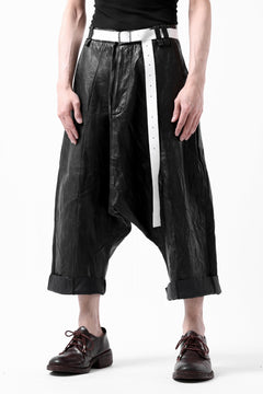 画像をギャラリービューアに読み込む, PAL OFFNER HANG LOOSE TROUSERS / LAMB LEATHER (BLACK)