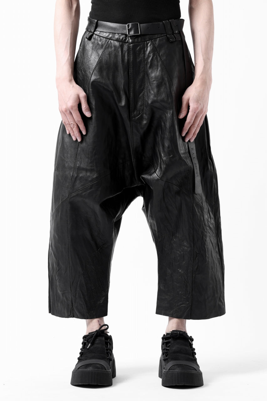 画像をギャラリービューアに読み込む, PAL OFFNER HANG LOOSE TROUSERS / LAMB LEATHER (BLACK)