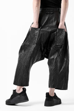 画像をギャラリービューアに読み込む, PAL OFFNER HANG LOOSE TROUSERS / LAMB LEATHER (BLACK)