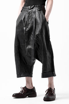 画像をギャラリービューアに読み込む, PAL OFFNER HANG LOOSE TROUSERS / LAMB LEATHER (BLACK)
