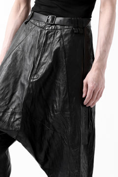 画像をギャラリービューアに読み込む, PAL OFFNER HANG LOOSE TROUSERS / LAMB LEATHER (BLACK)