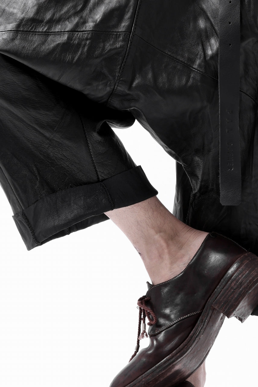 画像をギャラリービューアに読み込む, PAL OFFNER HANG LOOSE TROUSERS / LAMB LEATHER (BLACK)