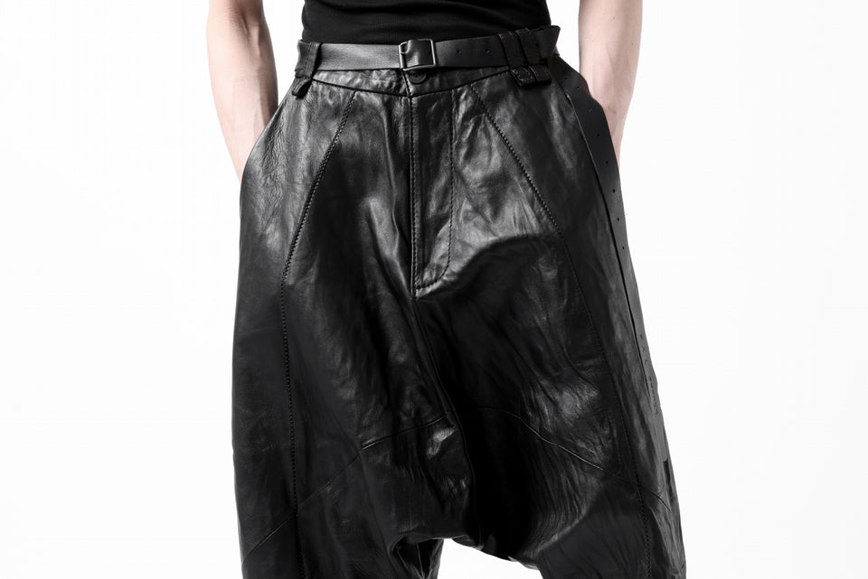 画像をギャラリービューアに読み込む, PAL OFFNER HANG LOOSE TROUSERS / LAMB LEATHER (BLACK)