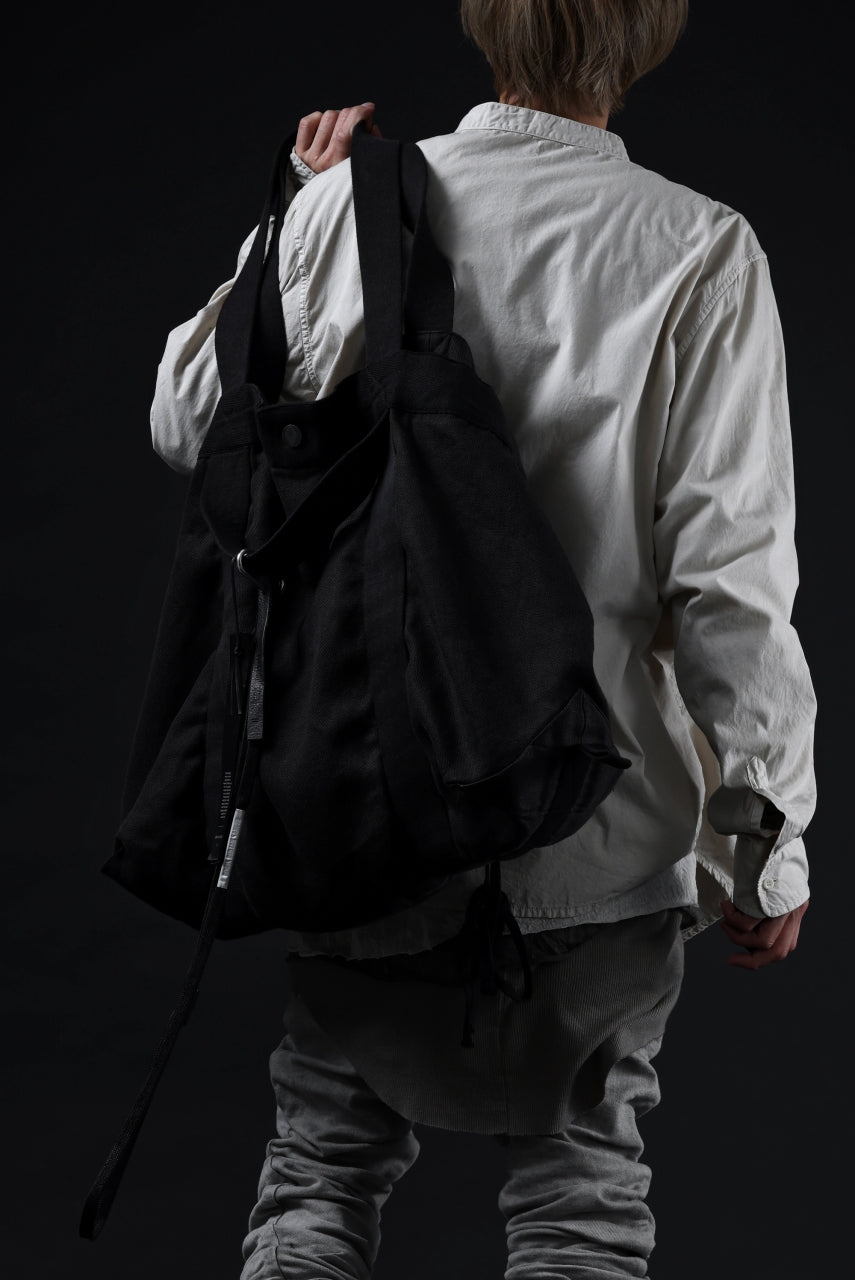 画像をギャラリービューアに読み込む, BORIS BIDJAN SABERI 2WAY TOTE BAG / OBJECT DYED RAMIE &quot;TOTE BAG 2-FBT10004&quot; (BLACK)