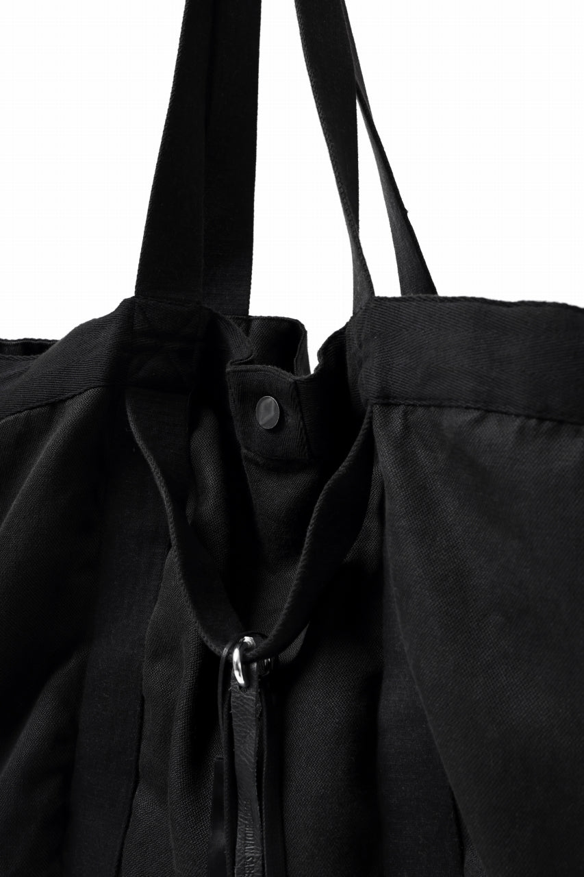 画像をギャラリービューアに読み込む, BORIS BIDJAN SABERI 2WAY TOTE BAG / OBJECT DYED RAMIE "TOTE BAG 2-FBT10004" (BLACK)