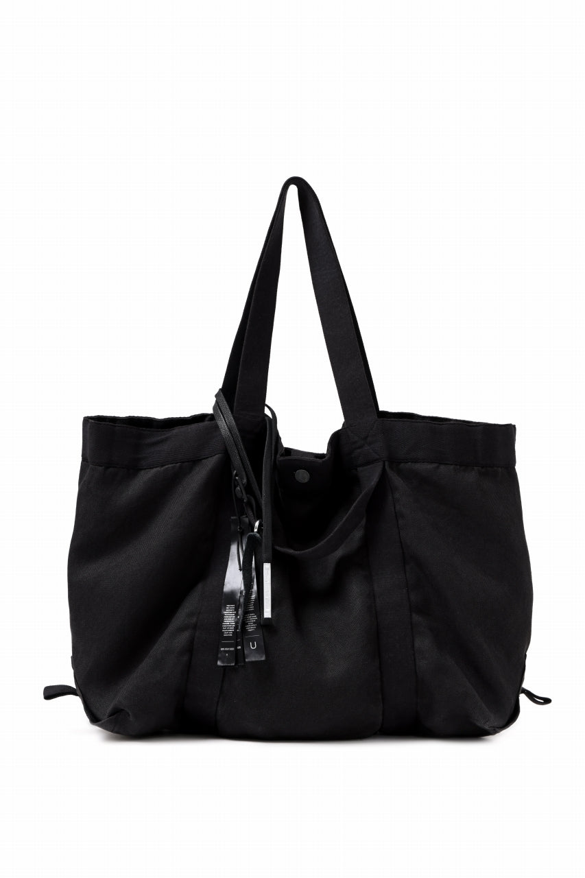 画像をギャラリービューアに読み込む, BORIS BIDJAN SABERI 2WAY TOTE BAG / OBJECT DYED RAMIE &quot;TOTE BAG 2-FBT10004&quot; (BLACK)