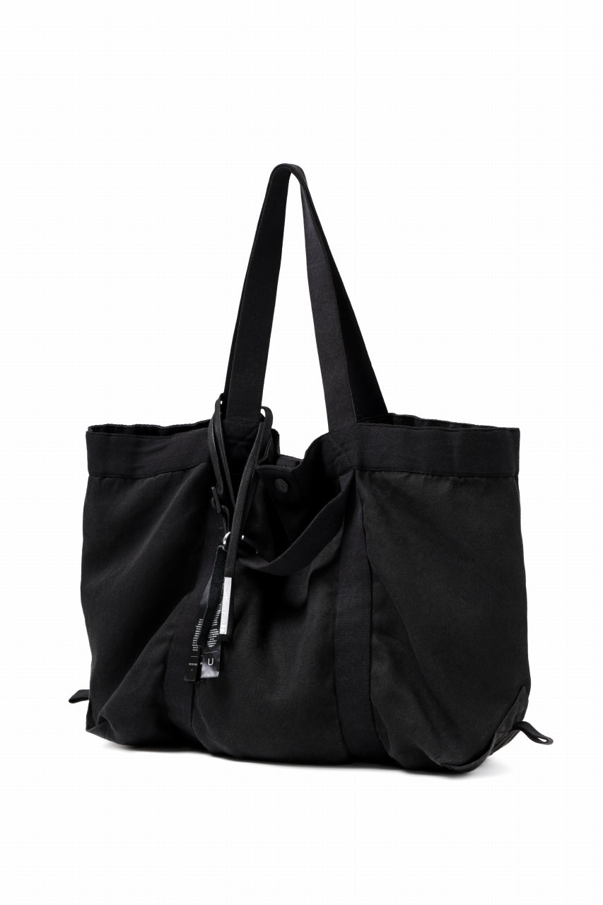 画像をギャラリービューアに読み込む, BORIS BIDJAN SABERI 2WAY TOTE BAG / OBJECT DYED RAMIE "TOTE BAG 2-FBT10004" (BLACK)