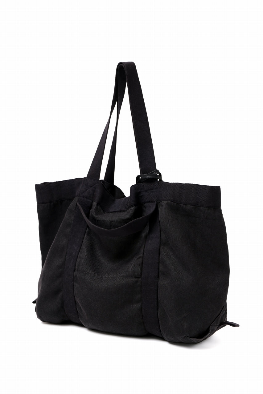 画像をギャラリービューアに読み込む, BORIS BIDJAN SABERI 2WAY TOTE BAG / OBJECT DYED RAMIE "TOTE BAG 2-FBT10004" (BLACK)