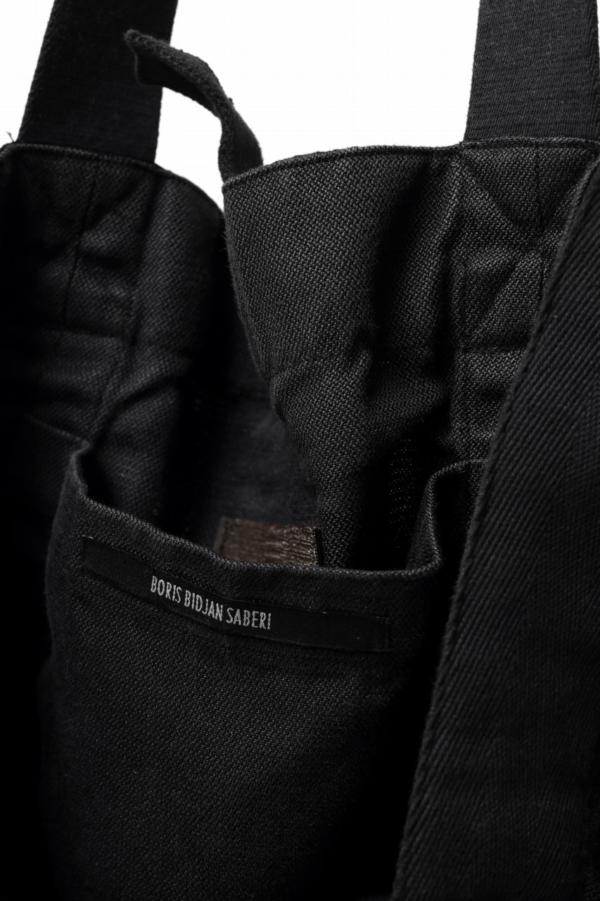 画像をギャラリービューアに読み込む, BORIS BIDJAN SABERI 2WAY TOTE BAG / OBJECT DYED RAMIE "TOTE BAG 2-FBT10004" (BLACK)