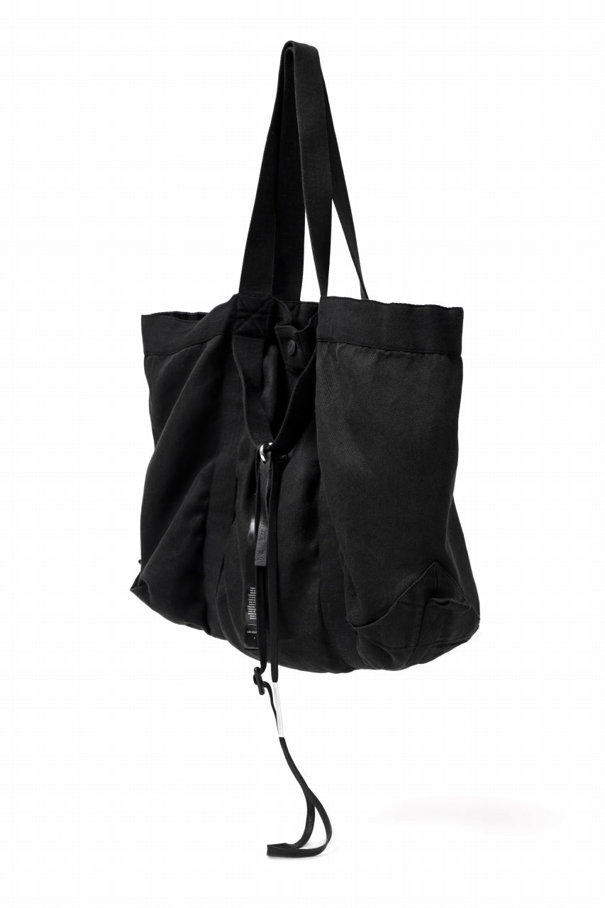 画像をギャラリービューアに読み込む, BORIS BIDJAN SABERI 2WAY TOTE BAG / OBJECT DYED RAMIE "TOTE BAG 2-FBT10004" (BLACK)