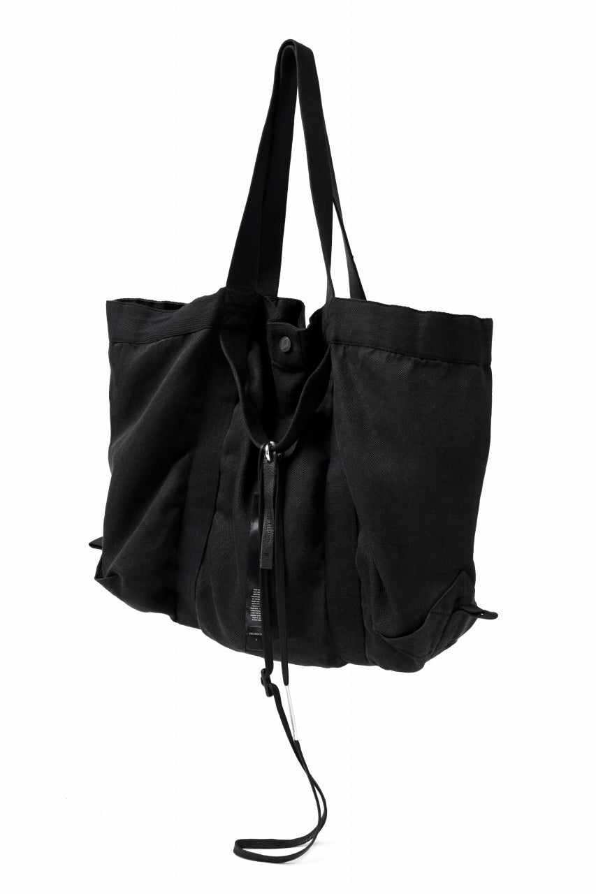 画像をギャラリービューアに読み込む, BORIS BIDJAN SABERI 2WAY TOTE BAG / OBJECT DYED RAMIE "TOTE BAG 2-FBT10004" (BLACK)