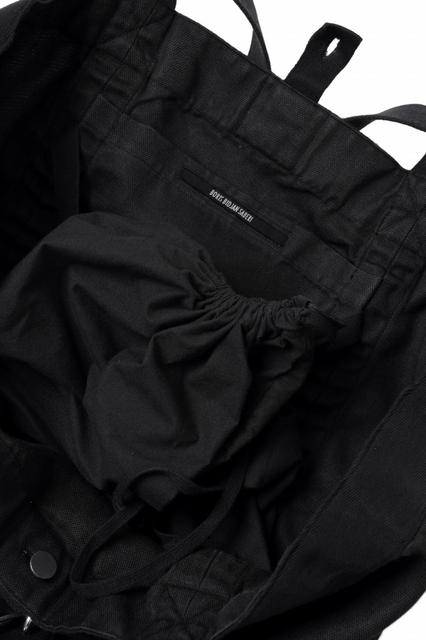 画像をギャラリービューアに読み込む, BORIS BIDJAN SABERI 2WAY TOTE BAG / OBJECT DYED RAMIE "TOTE BAG 2-FBT10004" (BLACK)