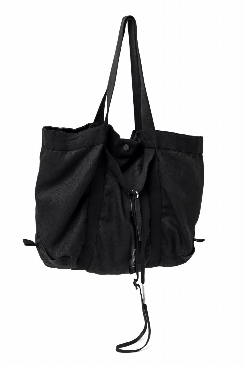 画像をギャラリービューアに読み込む, BORIS BIDJAN SABERI 2WAY TOTE BAG / OBJECT DYED RAMIE "TOTE BAG 2-FBT10004" (BLACK)