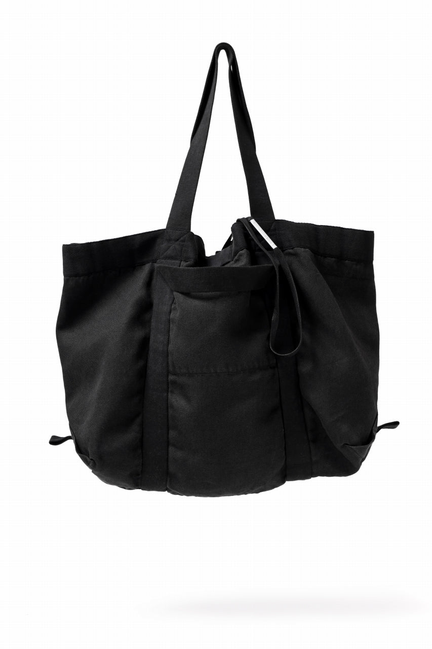 画像をギャラリービューアに読み込む, BORIS BIDJAN SABERI 2WAY TOTE BAG / OBJECT DYED RAMIE "TOTE BAG 2-FBT10004" (BLACK)