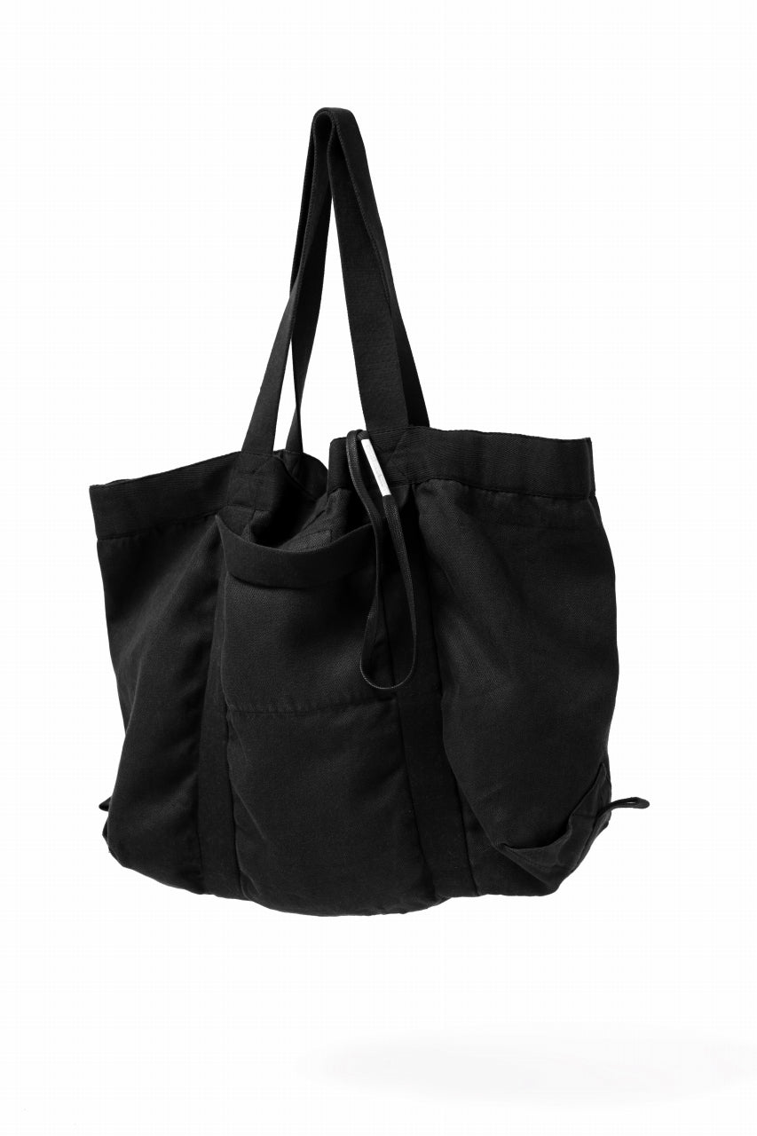画像をギャラリービューアに読み込む, BORIS BIDJAN SABERI 2WAY TOTE BAG / OBJECT DYED RAMIE "TOTE BAG 2-FBT10004" (BLACK)