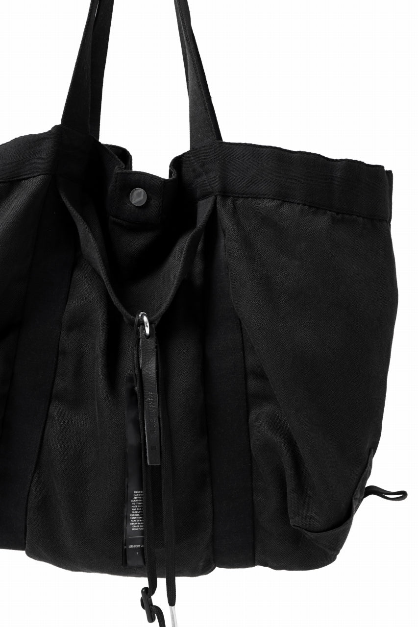 画像をギャラリービューアに読み込む, BORIS BIDJAN SABERI 2WAY TOTE BAG / OBJECT DYED RAMIE "TOTE BAG 2-FBT10004" (BLACK)