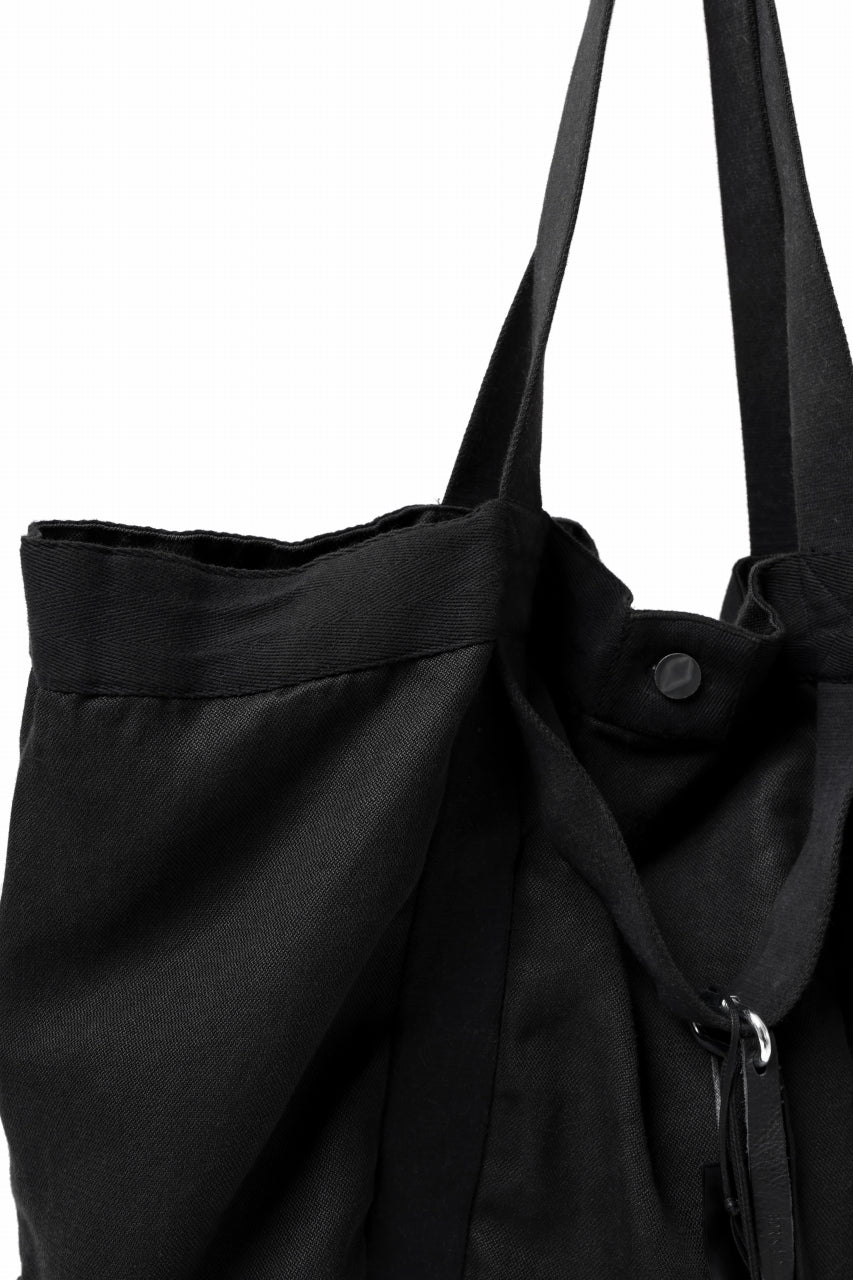 画像をギャラリービューアに読み込む, BORIS BIDJAN SABERI 2WAY TOTE BAG / OBJECT DYED RAMIE "TOTE BAG 2-FBT10004" (BLACK)