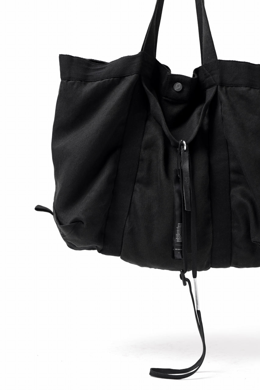 画像をギャラリービューアに読み込む, BORIS BIDJAN SABERI 2WAY TOTE BAG / OBJECT DYED RAMIE "TOTE BAG 2-FBT10004" (BLACK)
